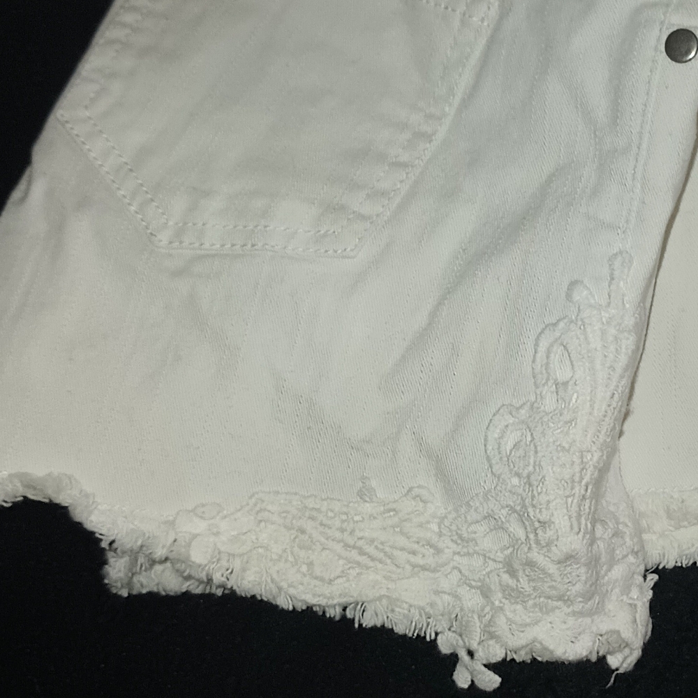 White Denim Crochet Shorts - Picture 10 of 12
